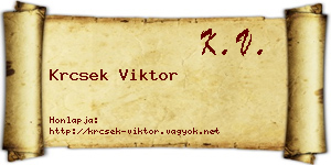 Krcsek Viktor névjegykártya